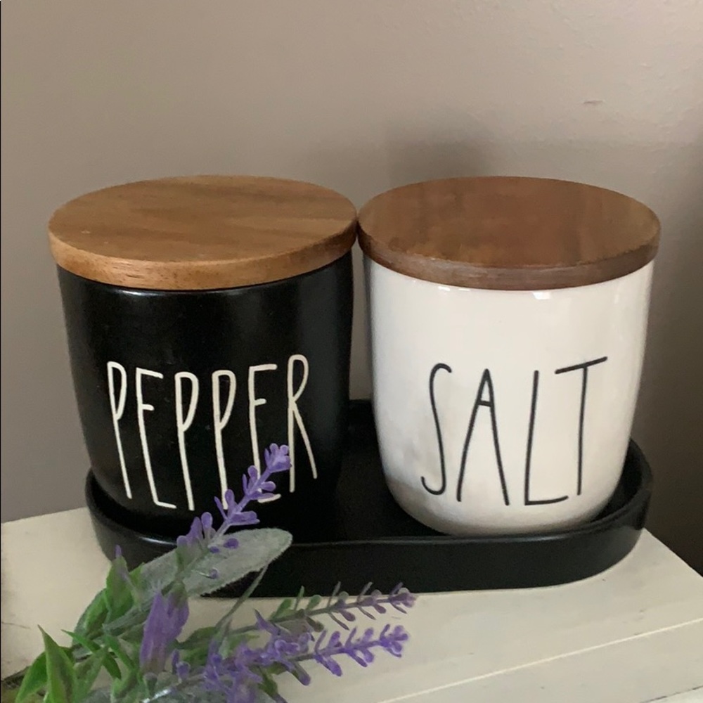 Rae Dunn Salt & Pepper Set with Tray